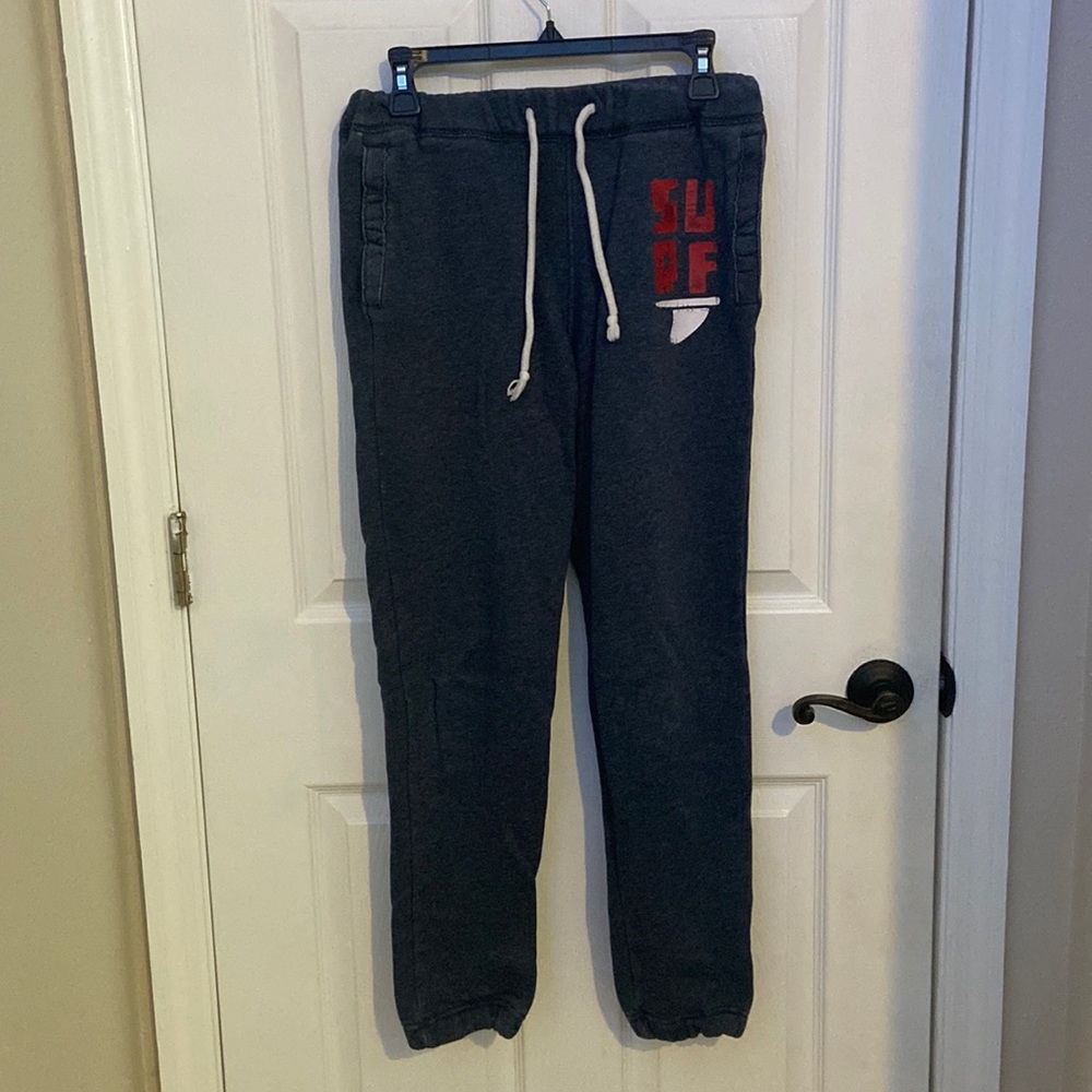Hollister XS sweatpants navy blue with white and red surf logo very warm/soft